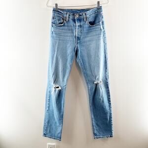 Levi's 501 Straight High Rise Button Fly Jeans Blue 27